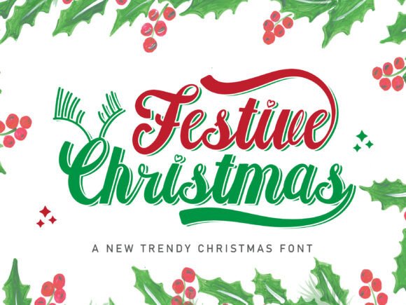 Festive Christmas: A Joyful Script Font for Editorial Design